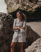 Voyage Short Set - Black Stripes