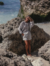 Voyage Short Set - Black Stripes