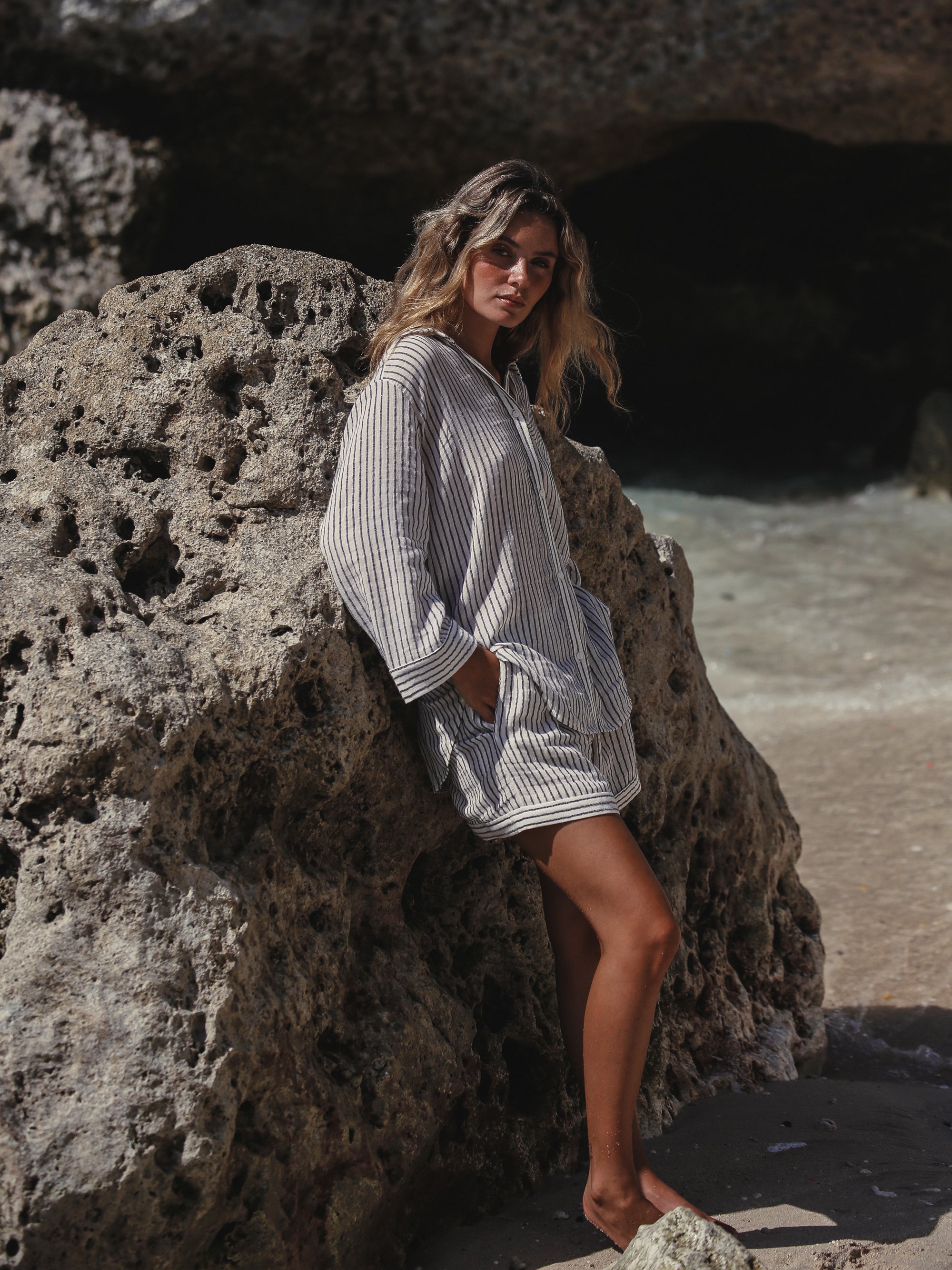 Ocean Shirt - Black Stripes