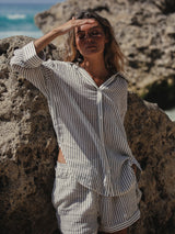 Echo Maxi Shirt - Black Stripes
