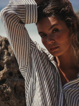 Echo Maxi Shirt - Black Stripes