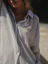 Echo Maxi Shirt - Black Stripes