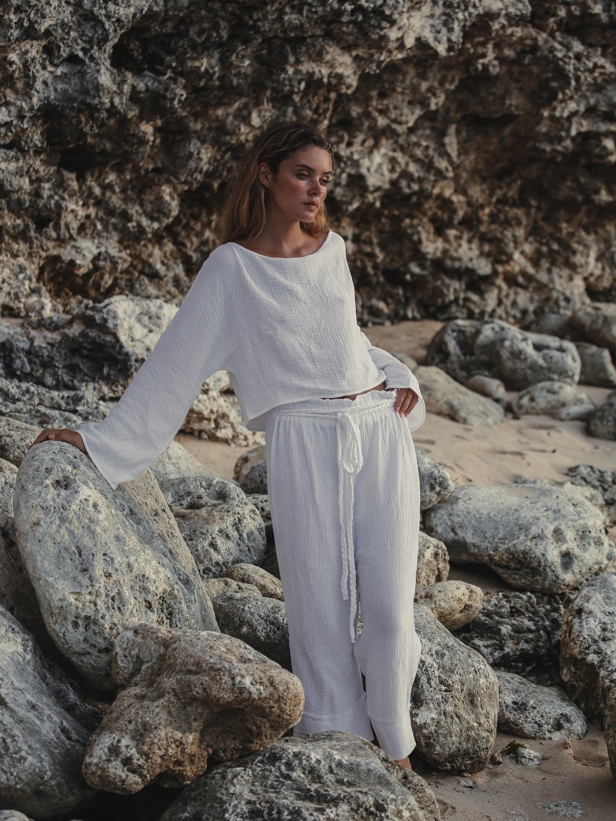 Echo Crop Top - White