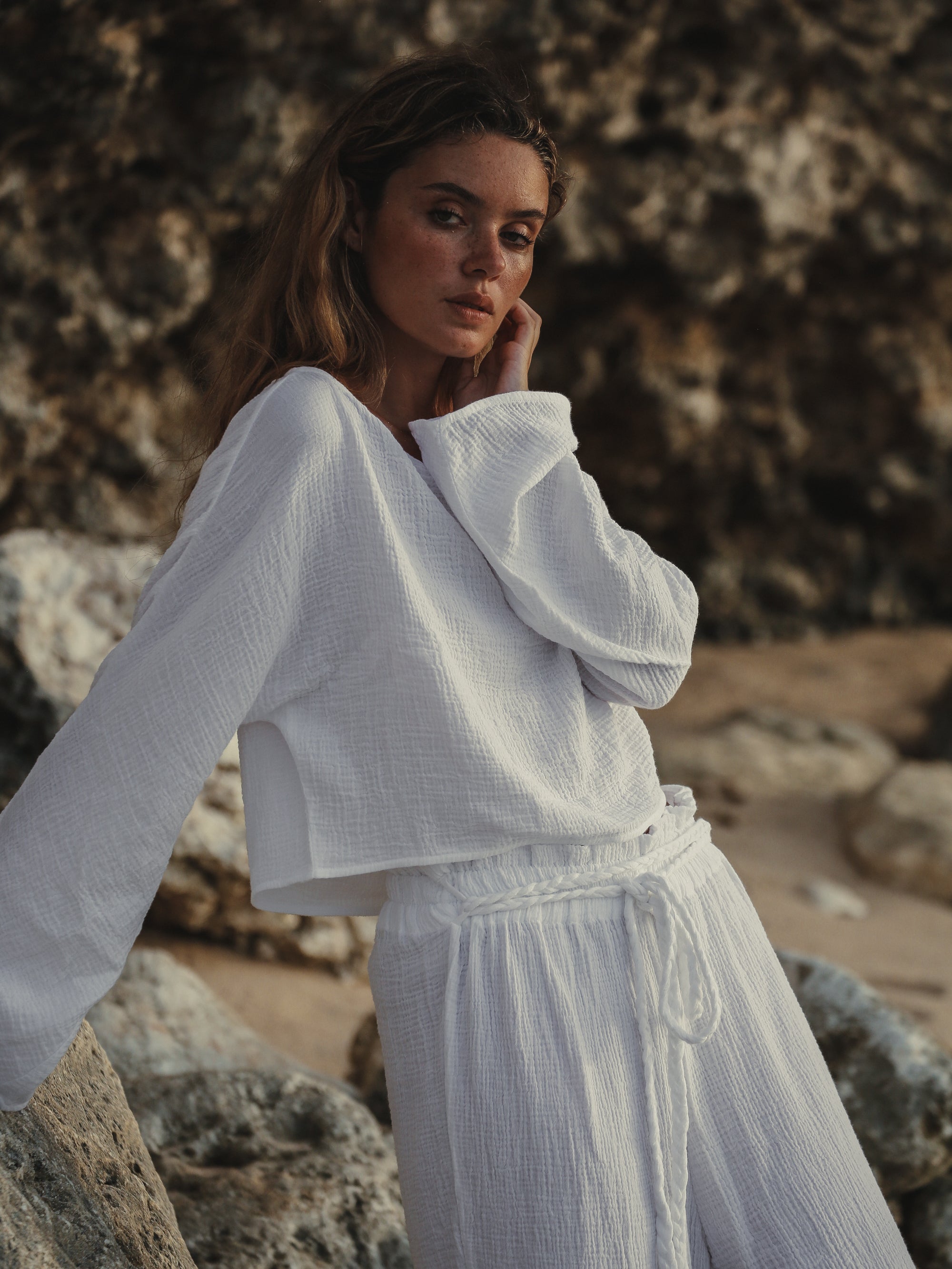 Echo Crop Top - White
