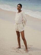 Echo Boy Shirt  - Natural With Gold Stripes