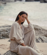 Skye Palazzo Pants - Oatmeal