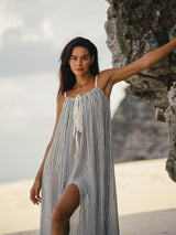 Breeze Beach Dress - Black Stripes