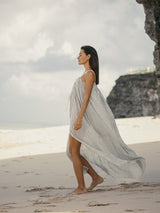 Breeze Beach Dress - Black Stripes