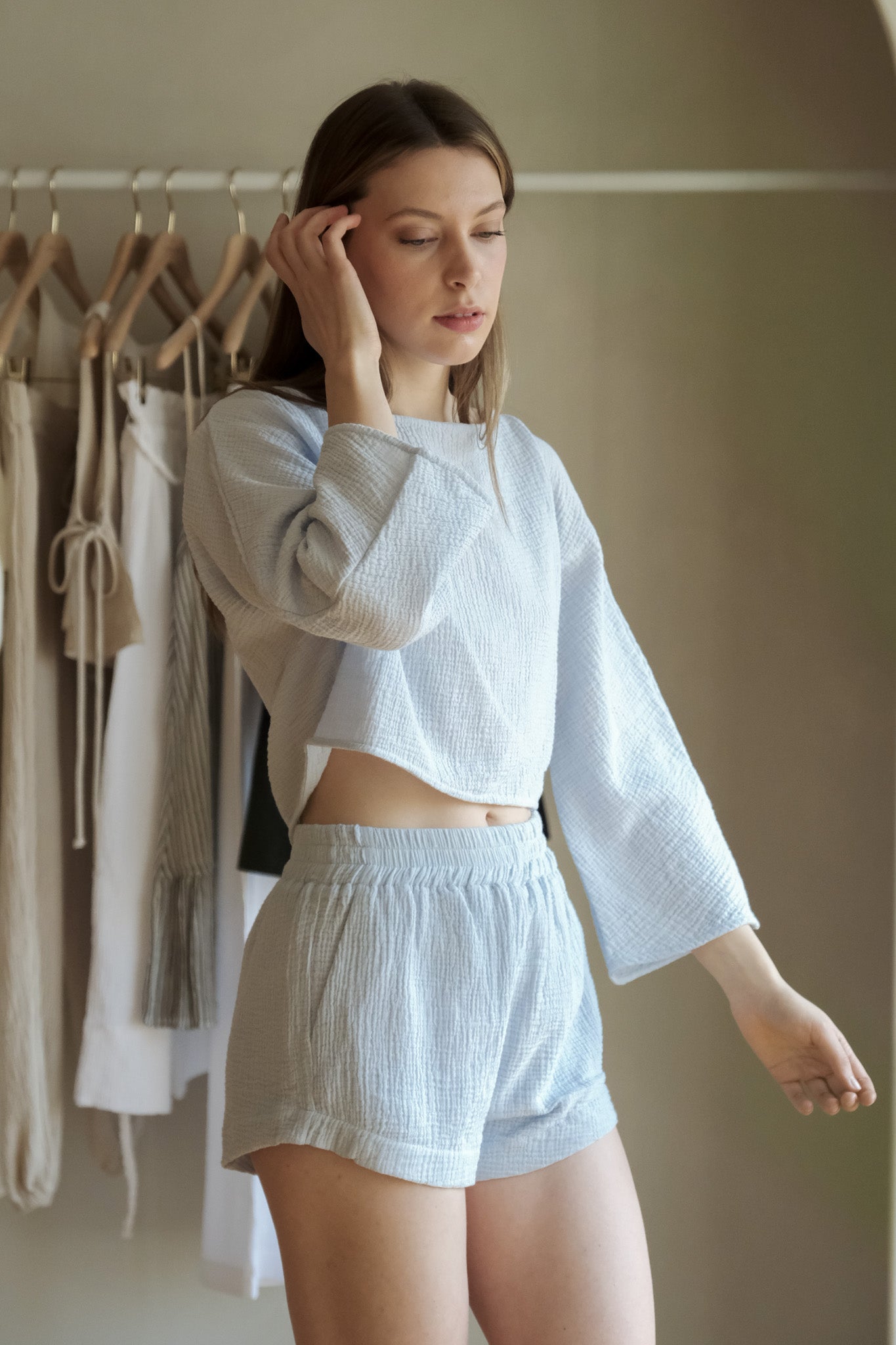 Echo Crop Top - Baby Blue