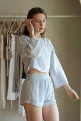 Echo Crop Top - Baby Blue
