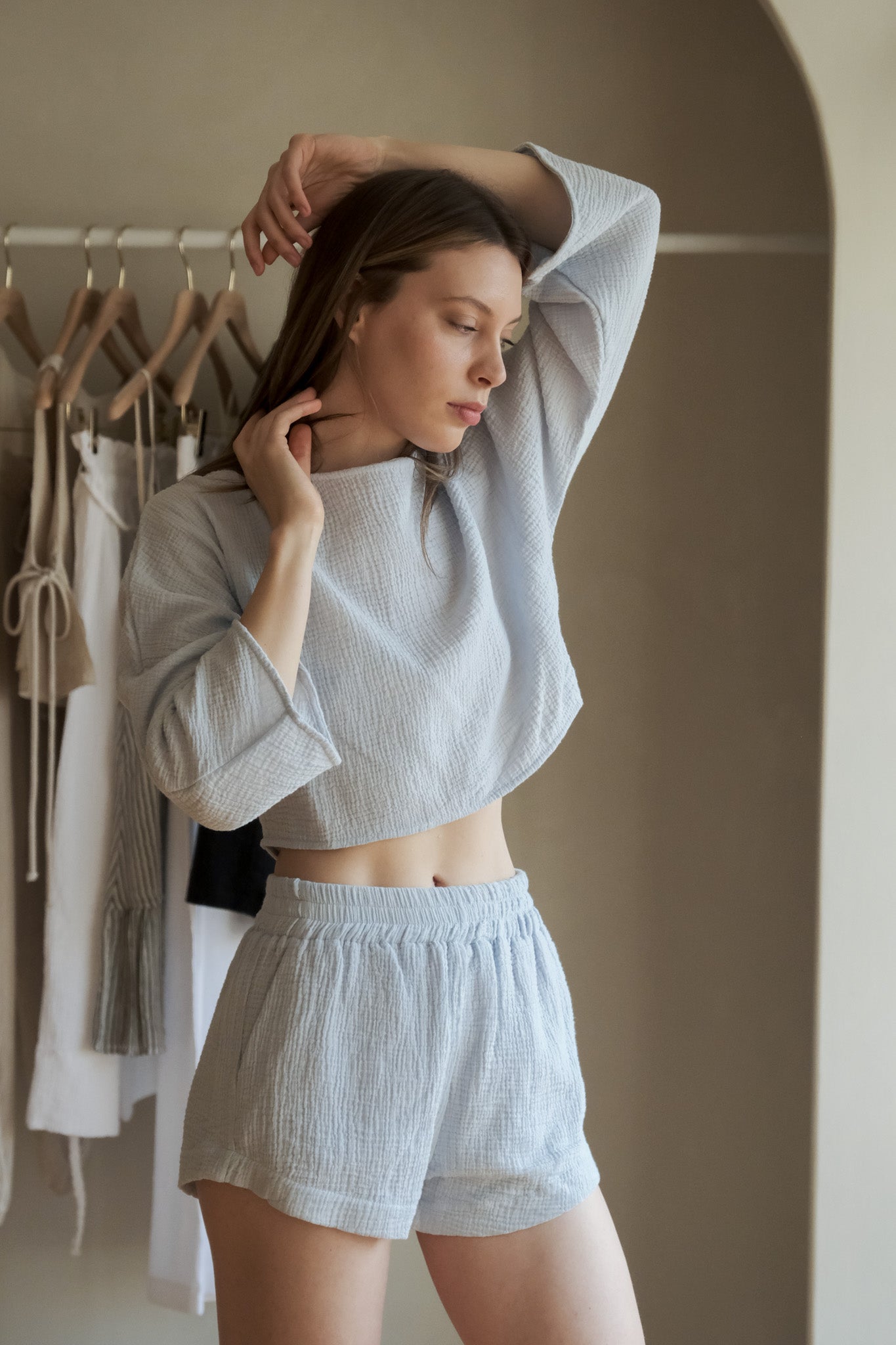 Echo Crop Top - Baby Blue