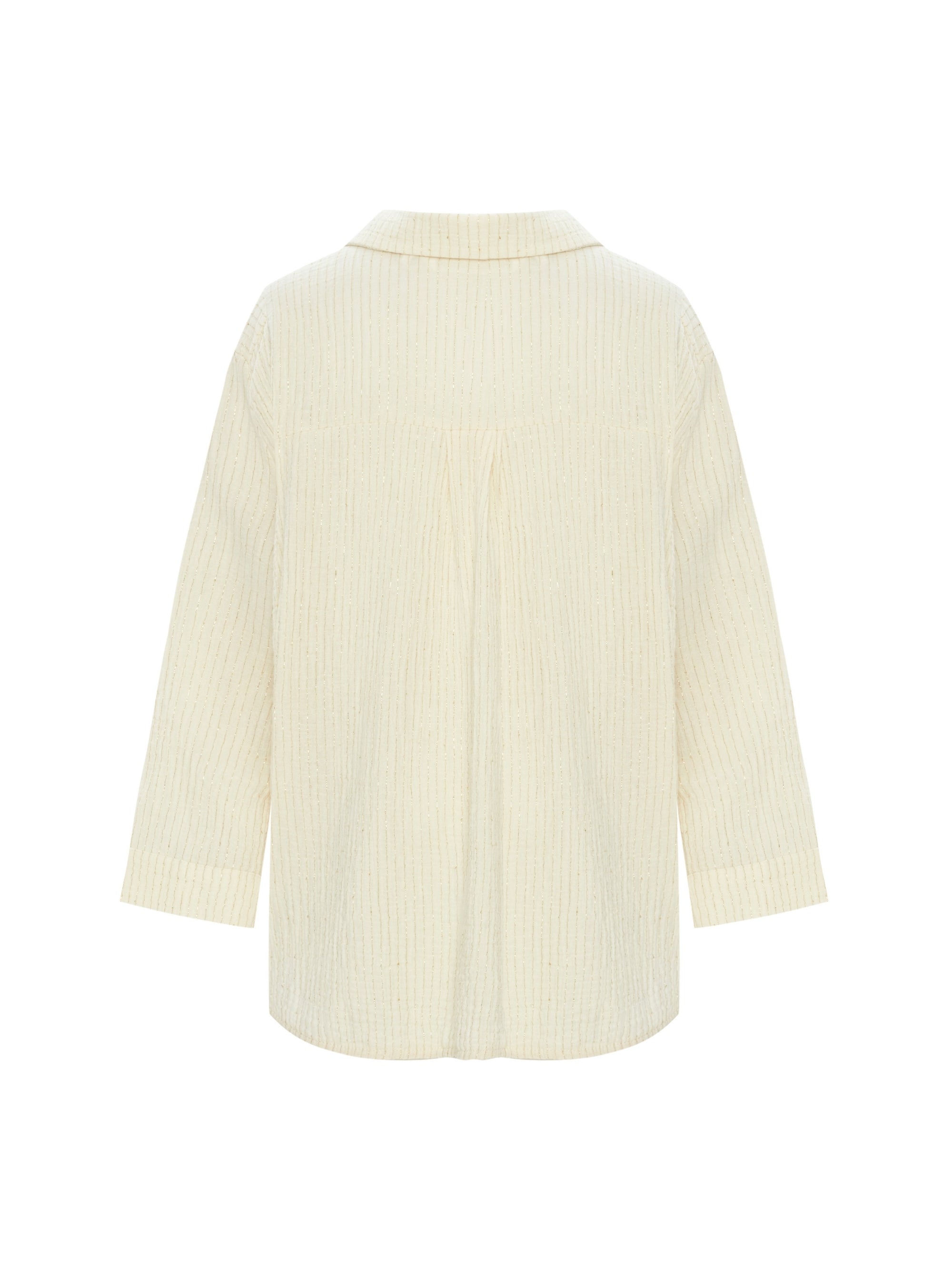 Echo Maxi Shirt - Natural With Gold Stripes