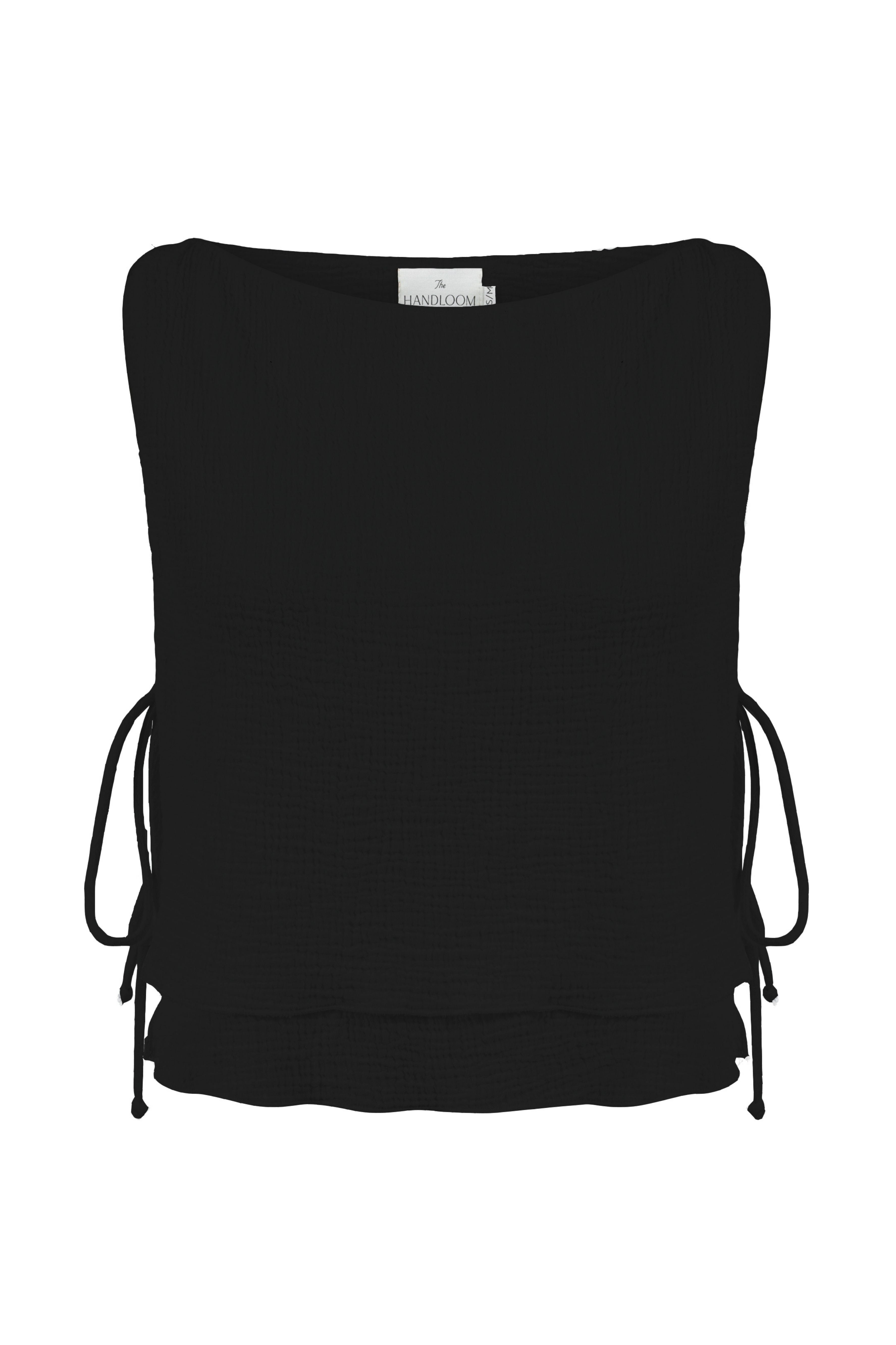 Mia Side Ties Top - Black