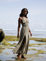Muse Braided Straps Dress - Khaki Green