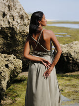 Muse Braided Straps Dress - Khaki Green