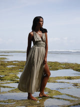 Muse Braided Straps Dress - Khaki Green