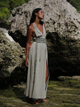 Muse Braided Straps Dress - Khaki Green