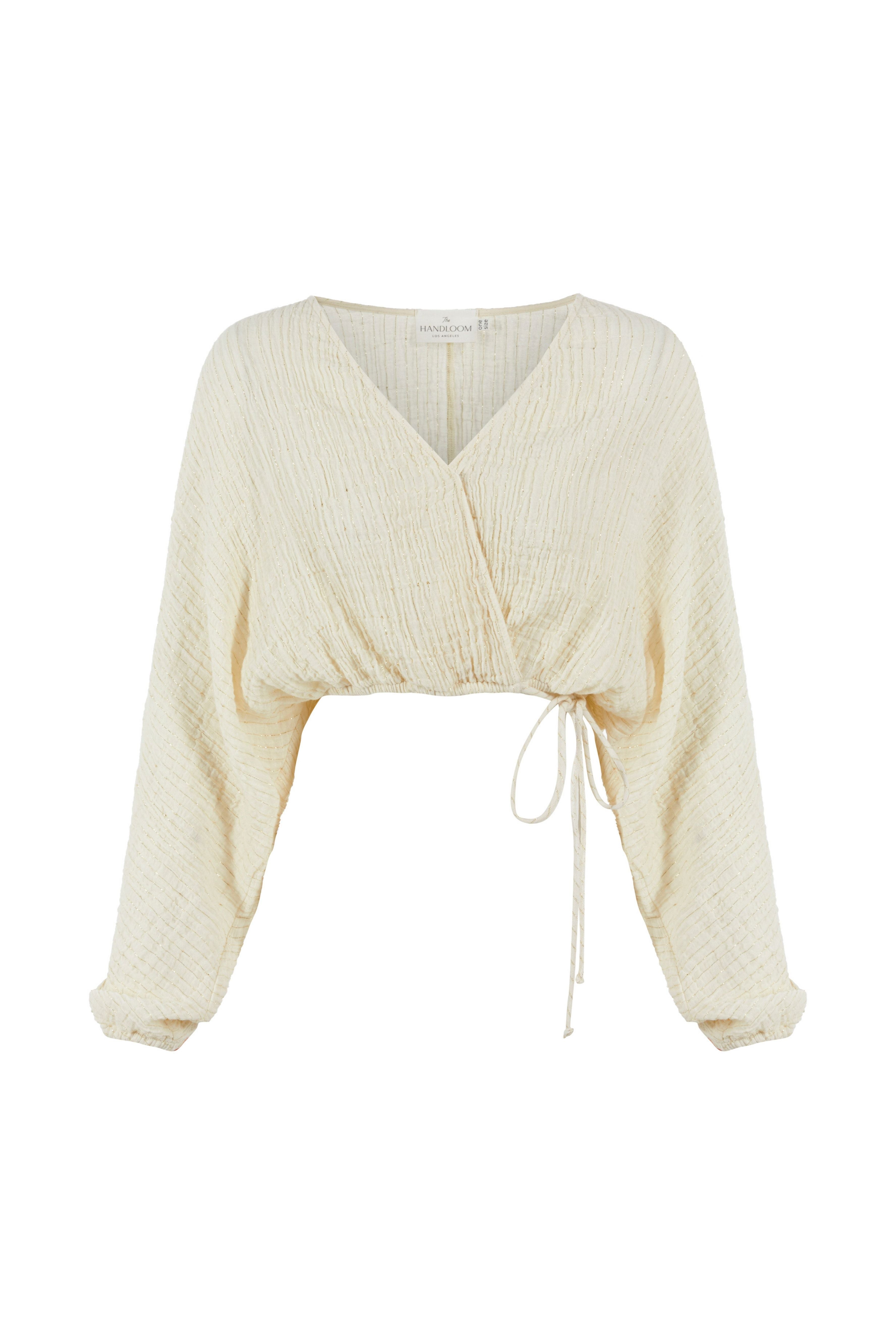 Siena Top - Natural with Gold Stripes