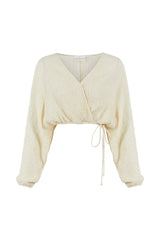 Siena Top - Natural with Gold Stripes
