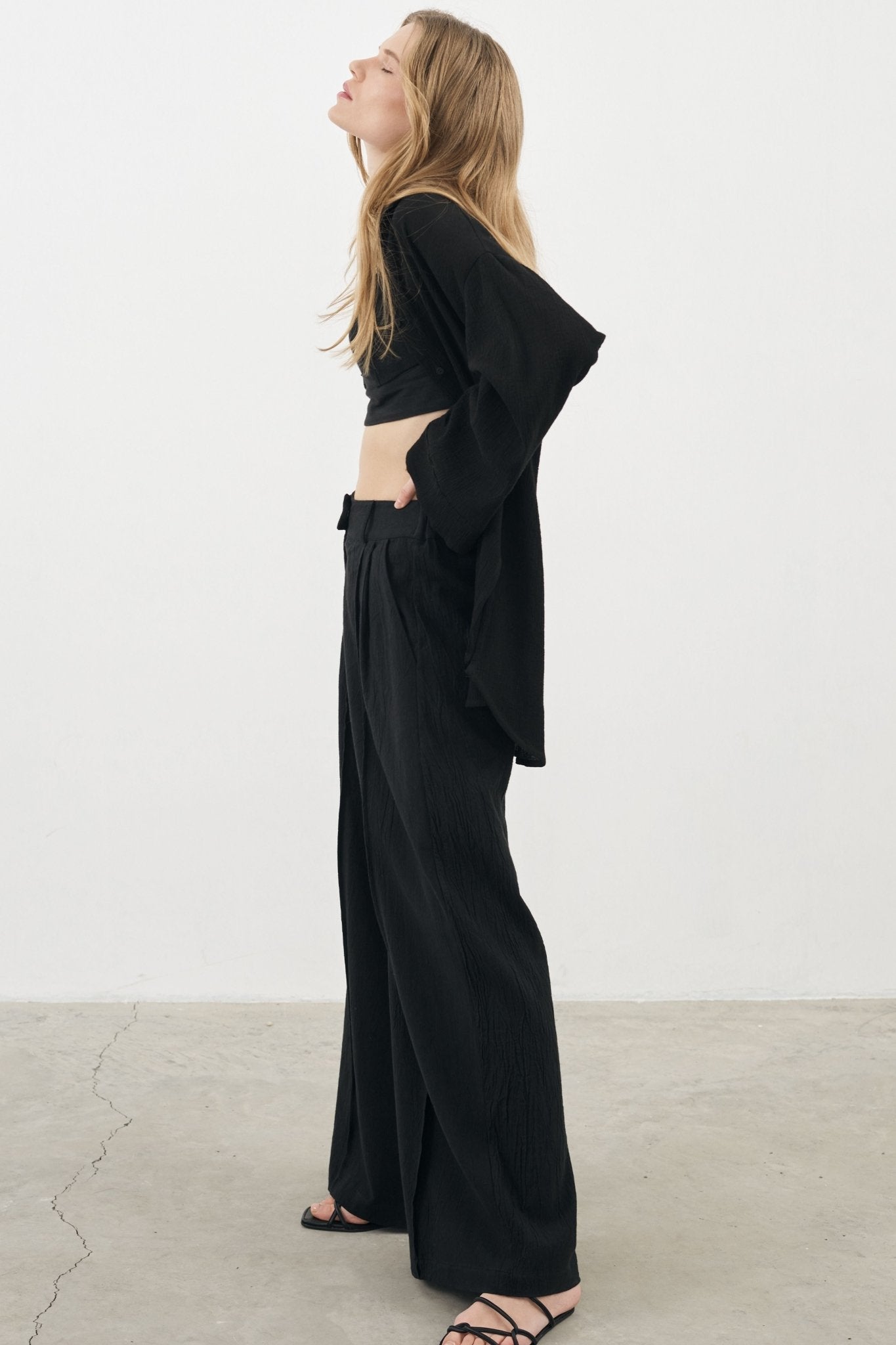 Amara Maxi Shirt Black - The Handloom