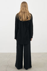Amara Maxi Shirt Black - The Handloom