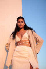 Amara Maxi Shirt Oatmeal - The Handloom