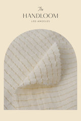 Aria Top Natural With Gold Stripes - The Handloom