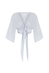 Bali Wrap Top Baby Blue - The Handloom