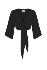 Bali Wrap Top Black - The Handloom