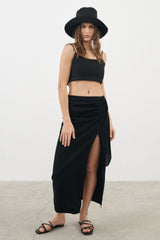 Bella Maxi Skirt Black - The Handloom