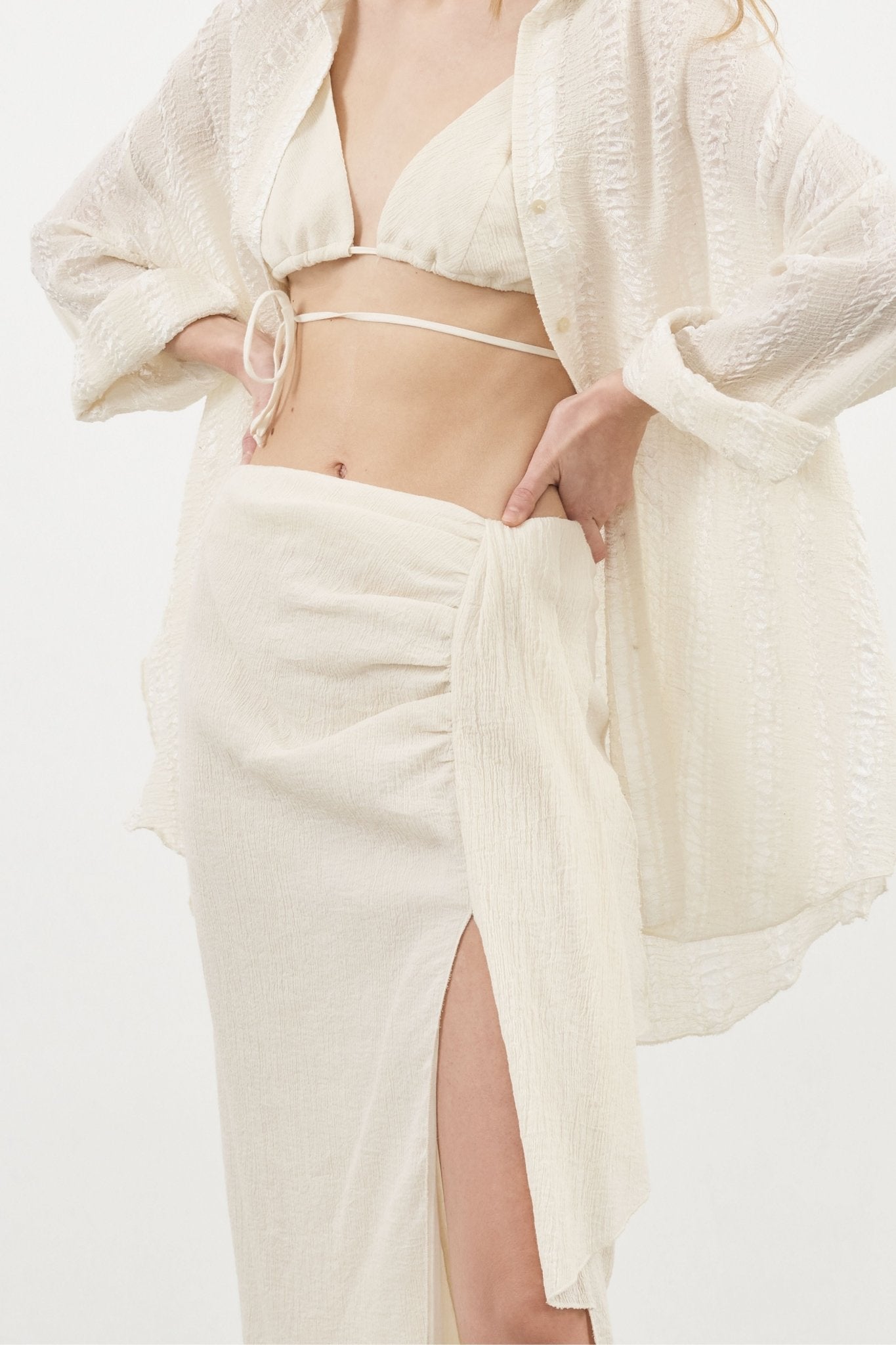 Bella Maxi Skirt Natural - The Handloom