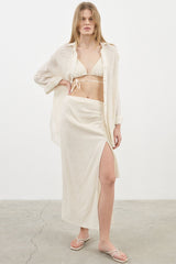 Bella Maxi Skirt Natural - The Handloom