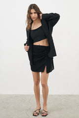 Bella Mini Skirt Black - The Handloom