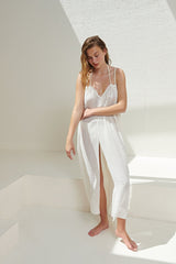 Breeze Beach Dress White Stripes - The Handloom