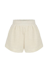 Echo Boy Short Natural With Gold Stripes - The Handloom
