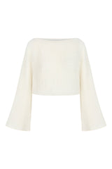 Echo Crop Top Natural With Gold Stripes - The Handloom
