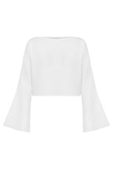Echo Crop Top White - The Handloom