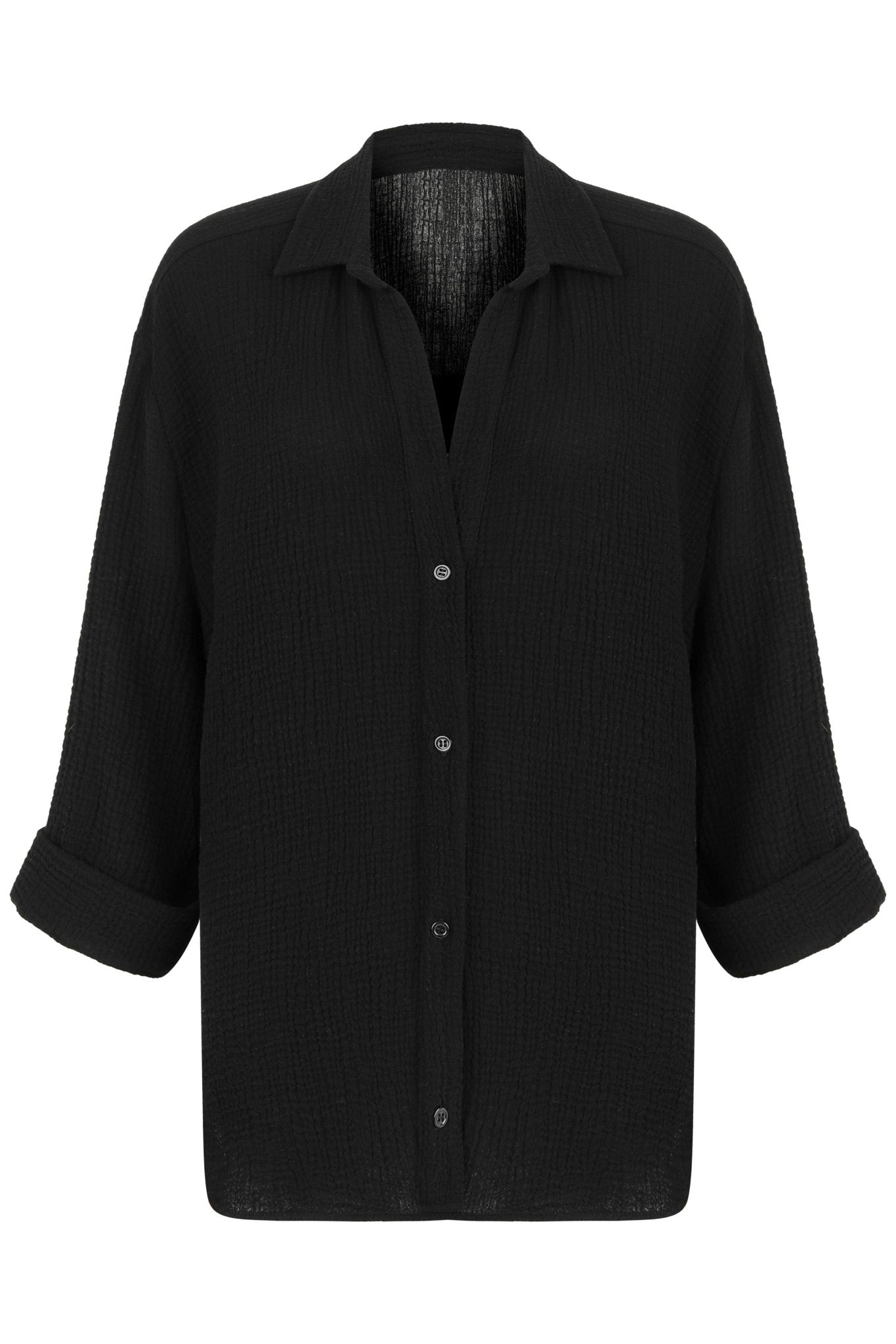 Echo Maxi Shirt Black - The Handloom