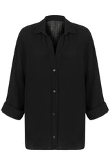 Echo Maxi Shirt Black - The Handloom