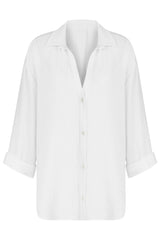 Echo Maxi Shirt White - The Handloom