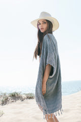 Gece V Back Kimono Stone - The Handloom