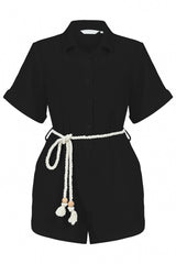 Mia Romper Black - The Handloom