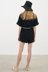 Mia Romper Black - The Handloom