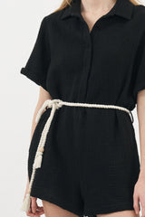 Mia Romper Black - The Handloom