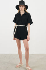 Mia Romper Black - The Handloom