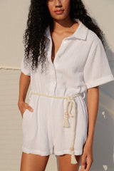 Mia Romper White - The Handloom
