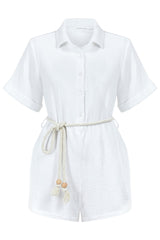 Mia Romper White - The Handloom
