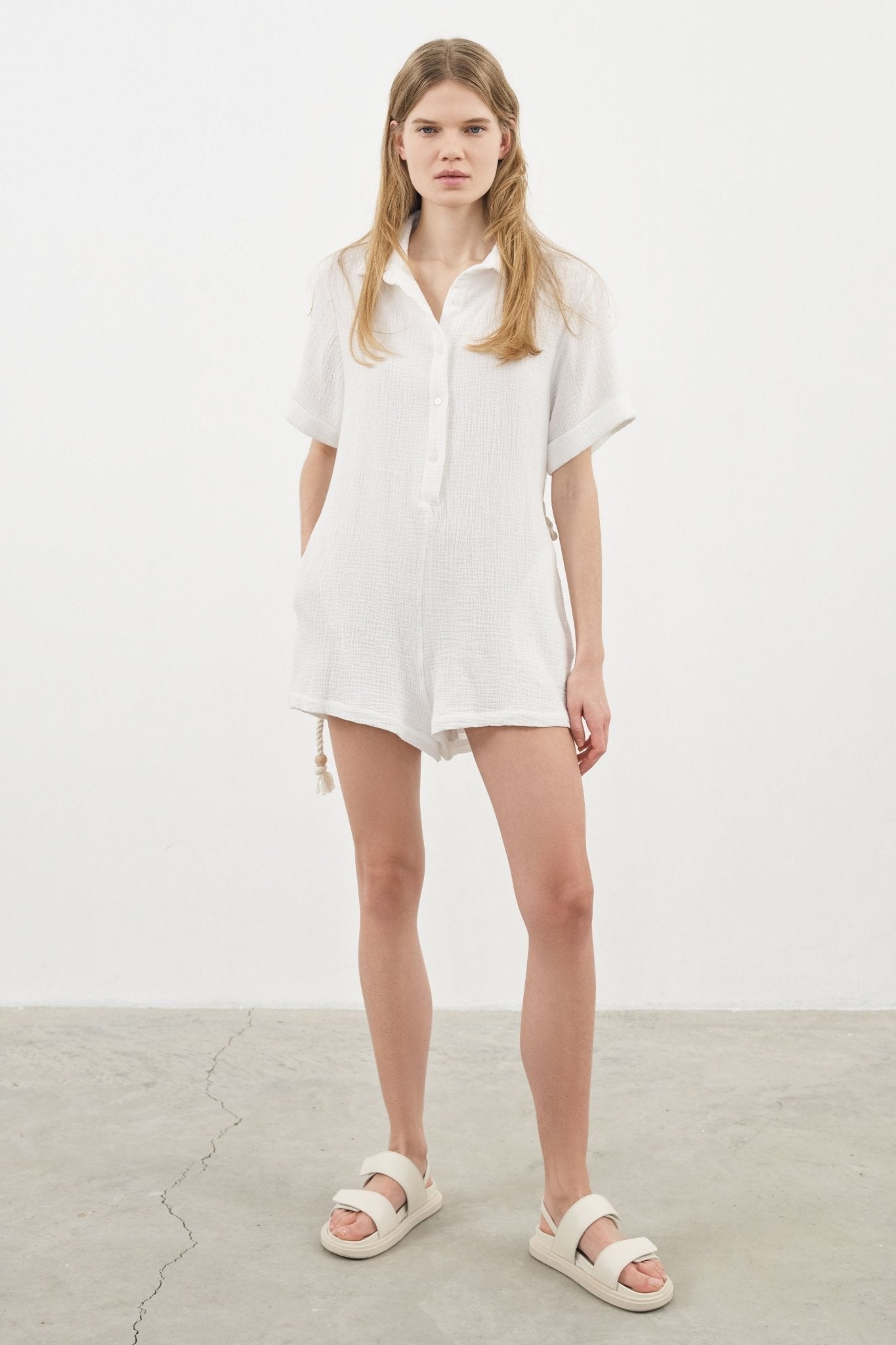 Mia Romper White - The Handloom