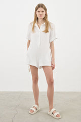 Mia Romper White - The Handloom