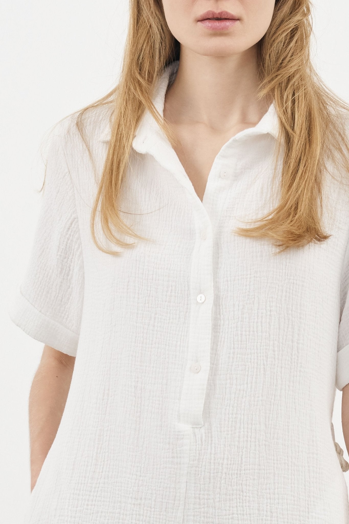 Mia Romper White - The Handloom